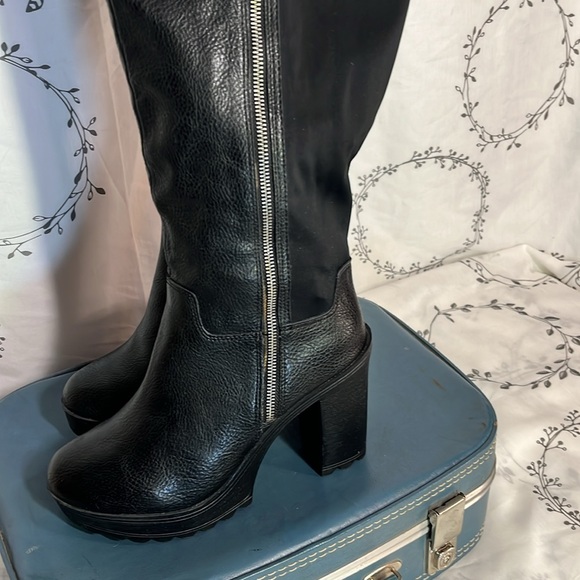 NWT Black Zip Up Knee High Torrid Platform Heels - size 9 1/2 - Picture 6 of 11